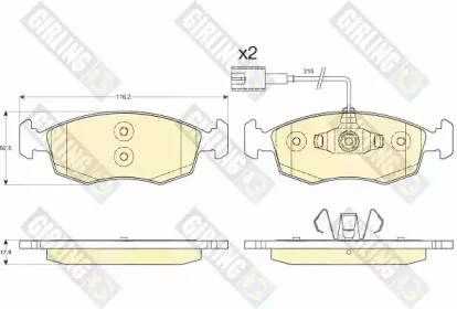 Комплект тормозных колодок, дисковый тормоз GIRLING купить