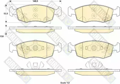 Комплект тормозных колодок, дисковый тормоз GIRLING купить