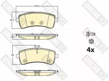 Комплект тормозных колодок, дисковый тормоз GIRLING купить