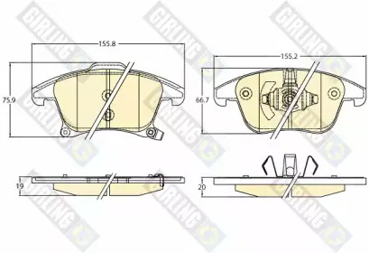 Комплект тормозных колодок, дисковый тормоз GIRLING купить