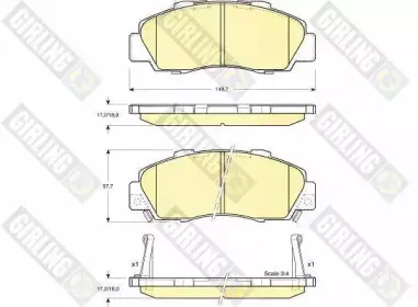 Комплект тормозных колодок, дисковый тормоз GIRLING купить