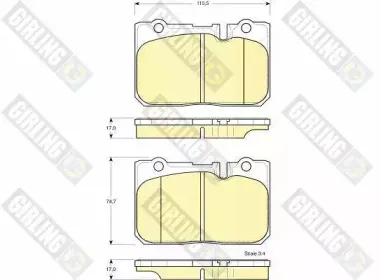 Комплект тормозных колодок, дисковый тормоз GIRLING купить