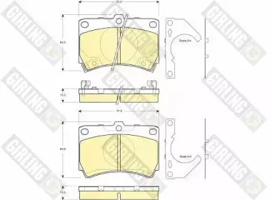 Комплект тормозных колодок, дисковый тормоз GIRLING купить