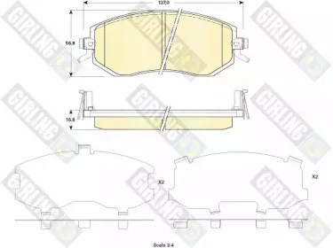 Комплект тормозных колодок, дисковый тормоз GIRLING купить