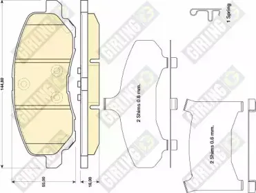 Комплект тормозных колодок, дисковый тормоз GIRLING купить