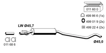 Средний глушитель выхлопных газов ERNST купить