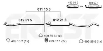 Средний глушитель выхлопных газов ERNST купить