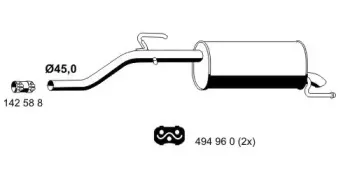 Глушитель выхлопных газов конечный ERNST купить