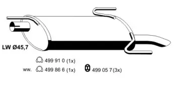 Глушитель выхлопных газов конечный ERNST купить
