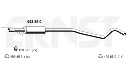 Средний глушитель выхлопных газов ERNST купить