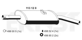 Глушитель выхлопных газов конечный ERNST купить