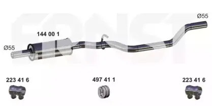 Средний глушитель выхлопных газов ERNST купить