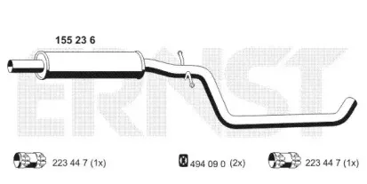 Средний глушитель выхлопных газов ERNST купить