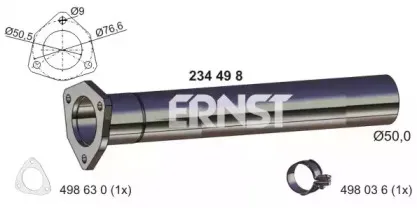 Труба выхлопного газа ERNST купить