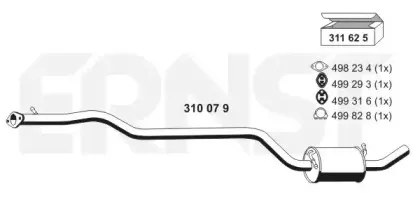 Средний глушитель выхлопных газов ERNST купить