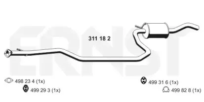 Средний глушитель выхлопных газов ERNST купить