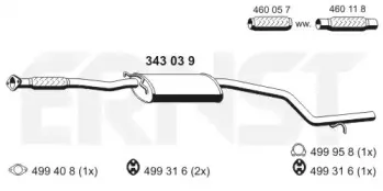 Средний глушитель выхлопных газов ERNST купить