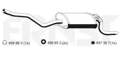 Глушитель выхлопных газов конечный ERNST купить
