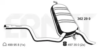 Глушитель выхлопных газов конечный ERNST купить