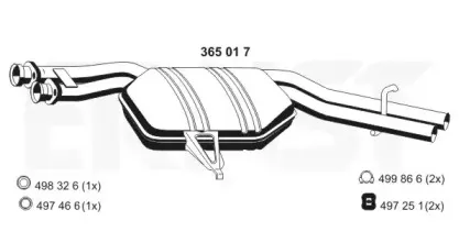 Средний глушитель выхлопных газов ERNST купить