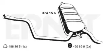 Глушитель выхлопных газов конечный ERNST купить