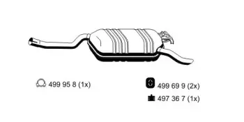 Глушитель выхлопных газов конечный ERNST купить