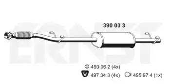Средний глушитель выхлопных газов ERNST купить
