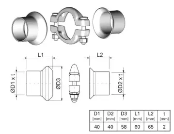Рем. комплект, труба выхлопного газа ERNST купить