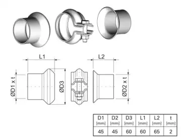 Рем. комплект, труба выхлопного газа ERNST купить