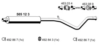 Средний глушитель выхлопных газов ERNST купить