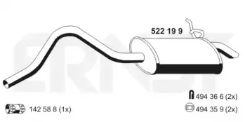 Глушитель выхлопных газов конечный ERNST купить