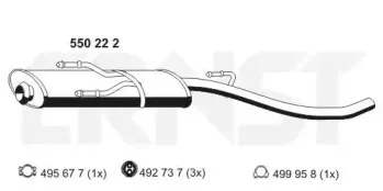 Средний глушитель выхлопных газов ERNST купить