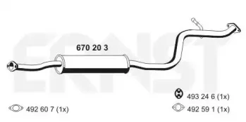 Средний глушитель выхлопных газов ERNST купить