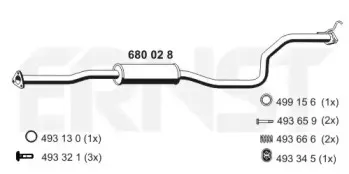 Средний глушитель выхлопных газов ERNST купить
