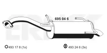 Глушитель выхлопных газов конечный ERNST купить