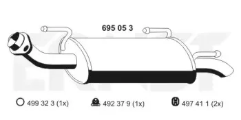 Глушитель выхлопных газов конечный ERNST купить