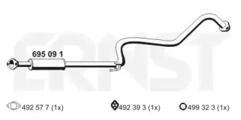 Средний глушитель выхлопных газов ERNST купить