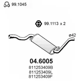 Средний глушитель выхлопных газов ASSO купить