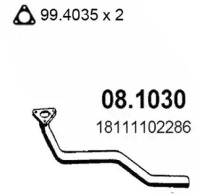 Труба выхлопного газа ASSO купить