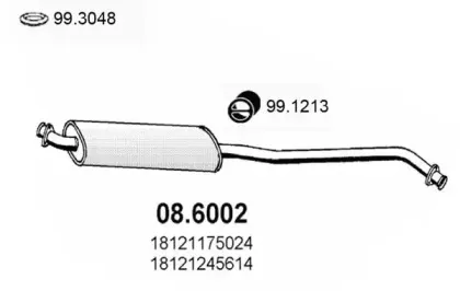 Средний глушитель выхлопных газов ASSO купить