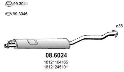 Средний глушитель выхлопных газов ASSO купить