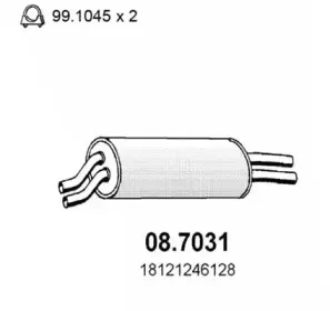 Глушитель выхлопных газов конечный ASSO купить