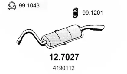 Глушитель выхлопных газов конечный ASSO купить