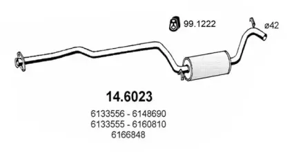 Средний глушитель выхлопных газов ASSO купить