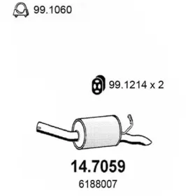 Глушитель выхлопных газов конечный ASSO купить