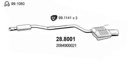 Средний / конечный глушитель ОГ ASSO купить