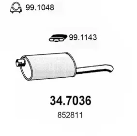 Глушитель выхлопных газов конечный ASSO купить