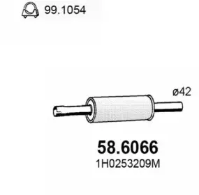 Средний глушитель выхлопных газов ASSO купить