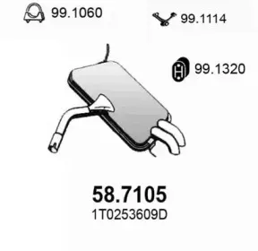 Глушитель выхлопных газов конечный ASSO купить