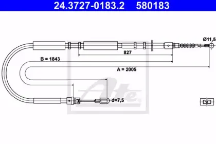 Трос, стояночная тормозная система ATE купить